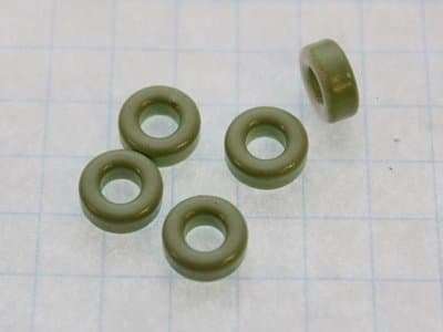 Iron Powder Toroidal Core 0.3" O.D. x 0.15" I.D. x 0.13" Hgt, Type 12 - Lot of 5