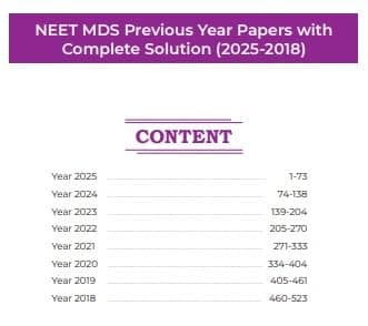 NEET MDS Previous Year Question Paper (2018-2024) Authentic NEET MDS Exam Que...