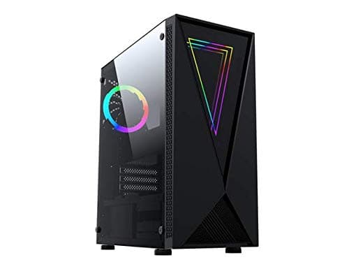 Raidmax P805 Black Mid Tower Gaming PC Case with Tempered Glass and Addressable RGB Lighting, 8x 120mm ARGB Fans, USB 3.0, ATX Motherboard Support