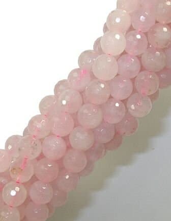 10 mm Rose Quartz Faceted Round Beads