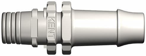 Kent Systems 3BW232-N01 White Nylon Collection 3, Open Flow Tube Fitting, Quick Coupling, 1/2" Barb, Male