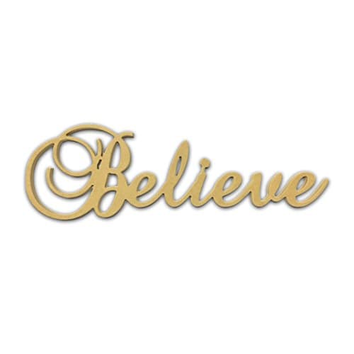 10" (Believe) Script Cursive Text Word Unfinished DIY Craft Cutout to Sell Ready to Paint Wooden Stacked