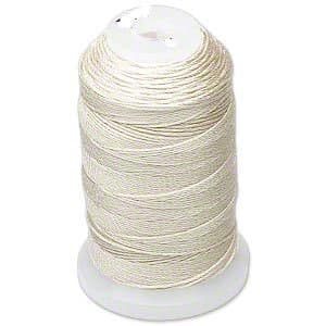 Simply Silk Beading Thread Cord Size FF Ecru 0.015 Inch 0.38mm Spool 115 Yards for Stringing Weaving Knotting