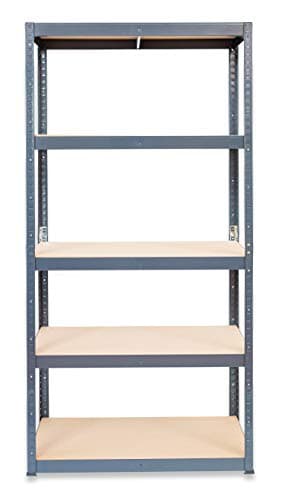 Storalex 3 Bay Extra Deep Garage Shelving Racking Units – UK’s Bestselling Garage Storage Shelves - 600mm Deep - 200kg Per Shelf (Evenly Distributed) - 5 Level Unit - Metal & MDF Boltless Assembly
