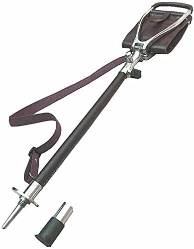 H E Adjustable Antique Brown Hunting Shooting Stick | Very Durable Big Size Leather Seat Folding Chairs | Lightweight Walking Stick with sling |