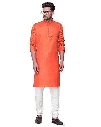Enmozz® Multi Colored Cotton Plain Men's Ethnic Kurta Only