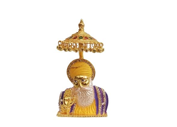 Shree Guru Nana dev Ji Car Dashboard Guru Nanak Dev Ji Idol Baba Nanak Sikh Guru God Guru Sikh Dashboard Sache Patshah Idol (Multicolor)
