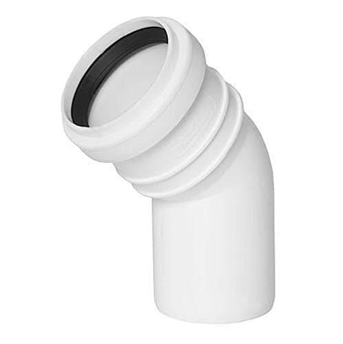 Sewage Installation Elbow Connector Joint 50mm Pipe Diameter 45deg Angle