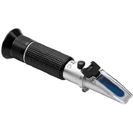 Acromec Erma Held Hand Refractometer (A-Contrast) 0-32%, Erma Metal and Polypropylene Hand Refractometer 0-32% Brix. (20 cm x 8 cm x 20 cm, Black) by ACROMEC