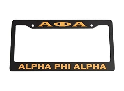 Alpha Phi Alpha Black Plastic License Plate Frame Greek Fraternity Letter for Front Back of Car