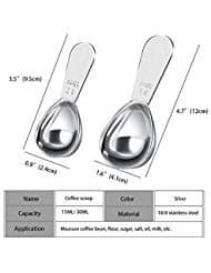 Darkeep Coffee Scoop 2 Tablespoon 30ML/15ML Short Handle Coffee Bean Measuring Spoon Set 18/8 Stainless Steel Mini Sized to Storage in Coffee Cans, Flour Sugar Salt Oil Milk