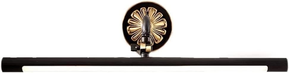 Modern Wall Sconce Mirror Headlight Led Light Luxurious Mirror Cabinet Light Toilet Mirror Light Bathroom Makeup Lamp (Color : Black, Size : 43cm)