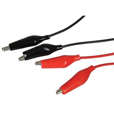 Alligator Clip Test Leads - 2 Pack Red and Black