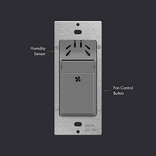 TOPGREENER Humidity Sensor Switch for Ventilation Fan, Air Moisture Detection, Bathroom Fan Automated Control, Neutral Wire Required, UL Listed, TDHS5, Gray