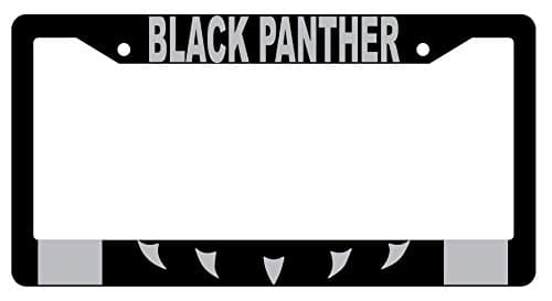 Black Panther LOGO Black Plastic License Plate Frame