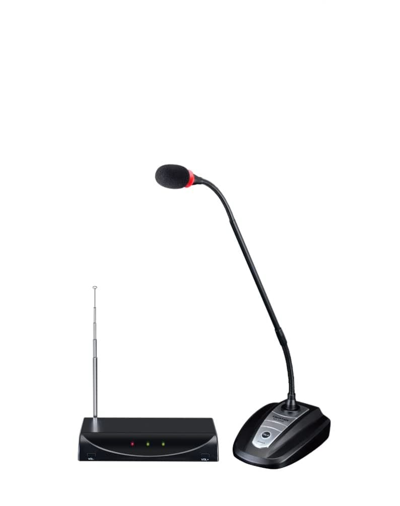 Takstar MS-208W VHF Wireless/Wired Professional Conference Microphone System, Gooseneck Table Desktop Cardioid Condenser Microphone for Meeting, Church, Live Presentation, Speech