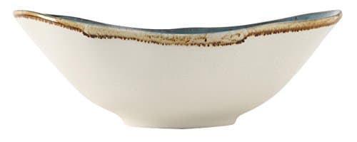Tuxton Home Artisan 8" (20oz) Ceramic Angled Bowl, Set of 4, Geode Azure Blue