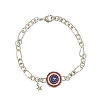 Captain America Figaro Chain Bracelet