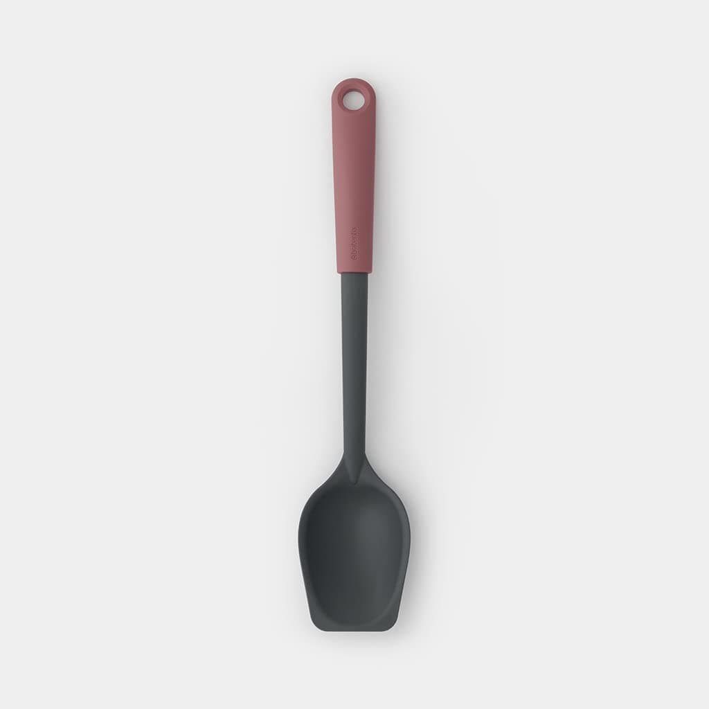 Brabantia Tasty+ Serving Spoon plus Scraper, Grape Red, 1 piece, Nylon, Dishwasher Safe
