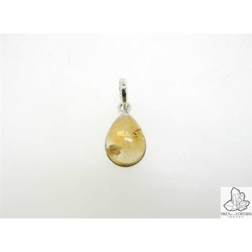 Necklace small Sterling Silver Citrine Teardrop shape