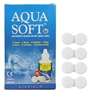 Aquasoft Multipurpose Solution for Soft Contact Lenses Pack (60 ml) with 4 Anti-Bacteria Leak-Proof Contact Lens Case