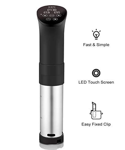 Sous Vide Cooker Precise Immersion Circulator with 1000W Powerful Heater Fast-Heating, Easy to Set, Ultra Quiet, LED Touch Display,Black