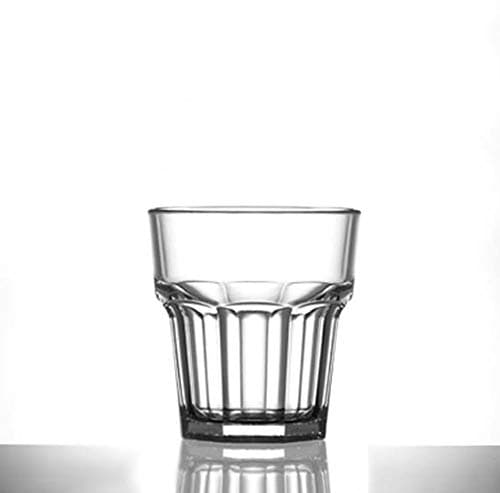 Virtually Unbreakable Heavy Duty Polycarbonate 9 oz Plastic Remedy Rocks Glass, Pack of 6