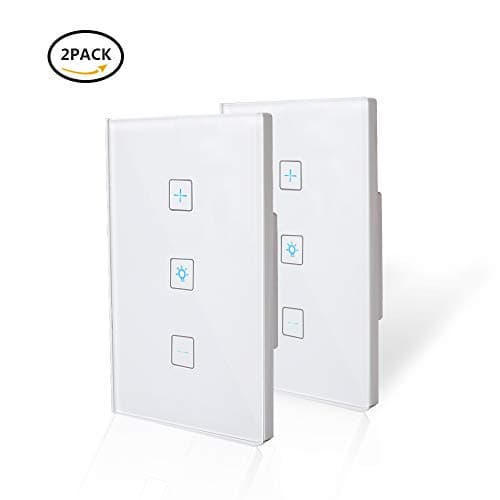 Wifi Light Switches-Smart Dimmer Switch Panel Work with Alexa Google Home IFTTT-Timer Function and Phone Remote Control Wall Light Any Where-No Hub Required and Free App (2 Pack)