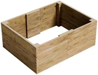 Conka Garden - Wooden Raised Bed Kit - Large Garden Planters for Vegetables, Herbs, Flowers – Start Growing Plants Earlier & Better - Durable & Resistant FSC Treated Timber 90cm L x 120cm W x 46cm H
