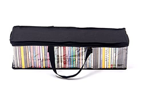 Imperius 2 Pack Clear PVC CD Storage Bags, Portable, Easy Access, Each Holds 48 CDs, Minimal Style, Indoor Use