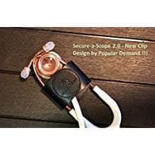 LuxeClip: Embrace Elegance and Functionality - Modern and Sleek Stethoscope Holder Crafted with Premium Leather - Compatible with ADC, MDF, Adscope, and Littmann Models - Reduce Neck Strain & Keep