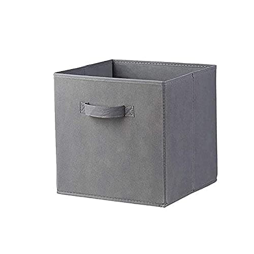 Fabric Foldable Cloth Storage Cube Basket Bins Organizer Containers Drawer (1), 30 x 30 x 30 Cm, Grey