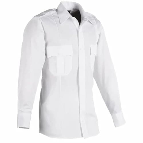 First Class 100% Polyester Long Sleeve Men's Uniform Shirt White