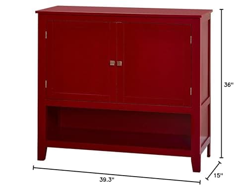 Target Marketing Systems Montego Collection 2-Doors 1-Open Shelf Sideboard Buffet, Red