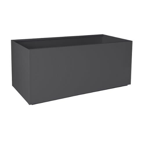 Rectangular Planter Box Size: 16” H x 46” W x 16” D, Color: Charcoal Gray