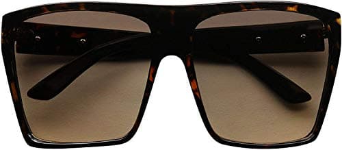 ShadyVEU Big XL Large Square Trapezoid Shape Oversized Flat Top Kim K Fashion Sunglasses