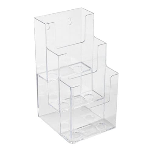BPS 803 CI 3 Tier Wall Mount or Countertop Brochure Holder for Trifold Literature Up to 4 3/8" Width (Pack of 18)