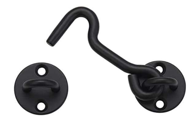 4” Privacy Hook and Eye Latch Easy Lock for Barn Door, Black