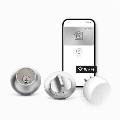 Level Lock+ (Wi-Fi) Smart Lock - World's Smallest Smart Lock and Apple Home Key - Lock/Unlock Anywhere - Level App for iOS and Android - Compatible with Apple Home, Alexa, Google Home (Satin Chrome)
