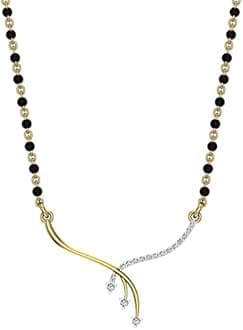 14/18K Yellow/White/Rose Yellow Gold and Diamond Tanmaniya Mangalsutra for Women