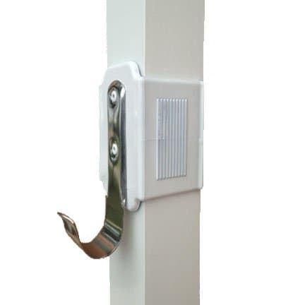 2 ea. - White Clip on Pole Holder for lanai's, Screen enclosures and Pool Cages