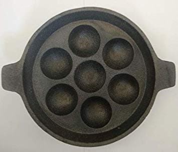 Saibalaji Enterprises Iron 7 Cavity Pan, Black