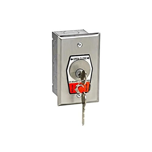 HBFS NEMA 1 Interior OPEN-CLOSE Key Switch with Stop Button in Single Gang Back Box Flush Mount