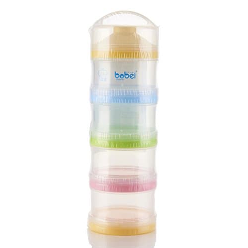 HaloWard Formula Dispenser - BPA Free Stackable Milk and Protein Powder & Snack Container (Rainbow2, four-layer)