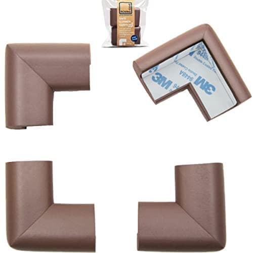 4-Piece EXTRA PURE, EXTRA DENSE Safe Corner ; Cushion - VALUE PACK - COFFEE; Premium Childproofing Corner Guard - Child Safety Home Safety Furniture and Table Edge Corner Protectors