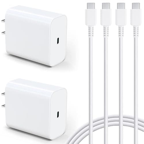 45W Super Fast Charger Block, 2Pack Type C Fast Charging Block with 6FT USB C Charger Cable Compatible with Samsung Galaxy S25 24 23 Ultra/+ /S22 Plus/S20, Tab S9/S8 Ultra,iPhone 17/16/15