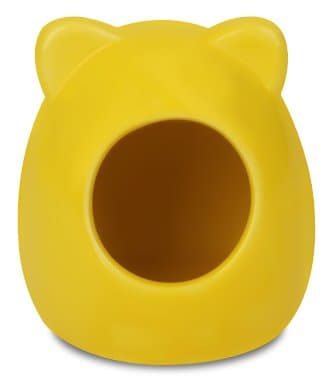 Cute Hamster Hideout Nest – Tiny Critter House for Gerbils, Mice and Other Small Animals – Safe Ceramic Mini Pet Home and Bath (Pink)