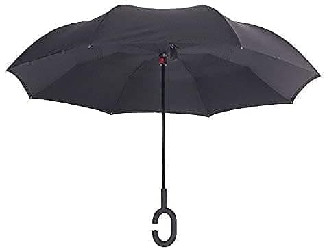 GenericAuniverse The Best Reverse Windproof Umbrella Inside Out Umbrella with C-Shaped Hands Free Handle for Women and Men