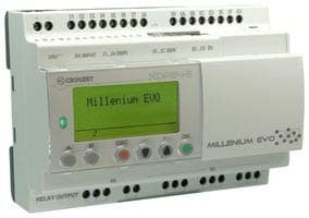CROUZET AUTOMATION 88975111-PLC, Millenium Evo, 16 Digital Inputs, 8 Digital Outputs, 24 Vdc, XDP24-E, LCD Display, Ethernet