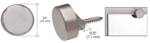 CRL Brushed Nickel Round Mirror Clips - Set